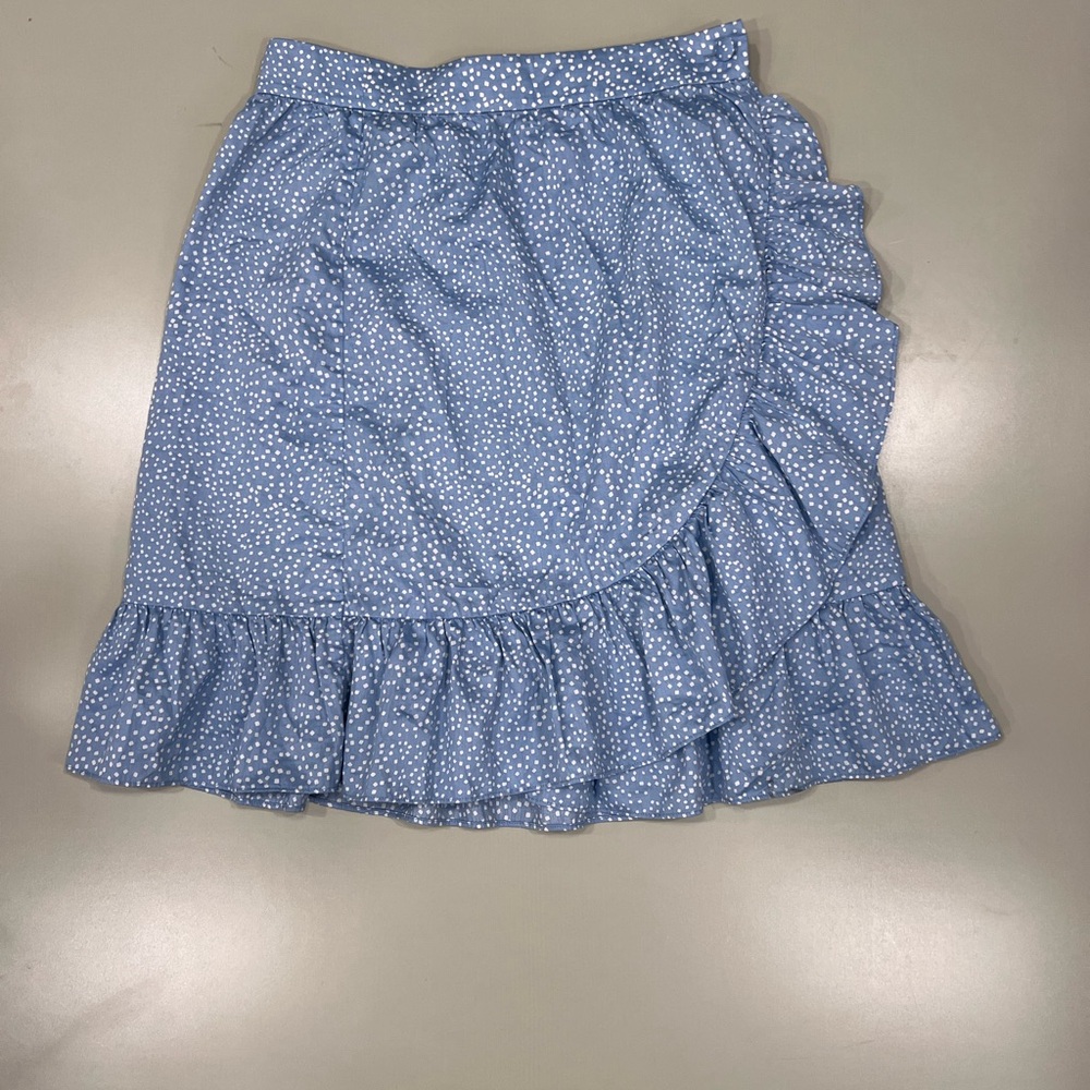 & Other Stories Asymmetrical Blue Polka Dot Skirt